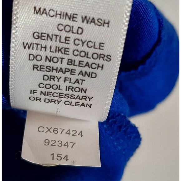 CABLE & GAUGE Top, Womens MEDIUM Blue Scoop Neck Pullover Long Sleeve Stretch - Picture 4 of 9